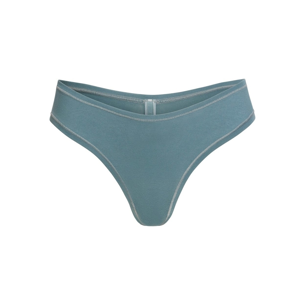 SKIMS Cotton Jersey Dipped Thong, Size Small, Color Kyanite, NWT